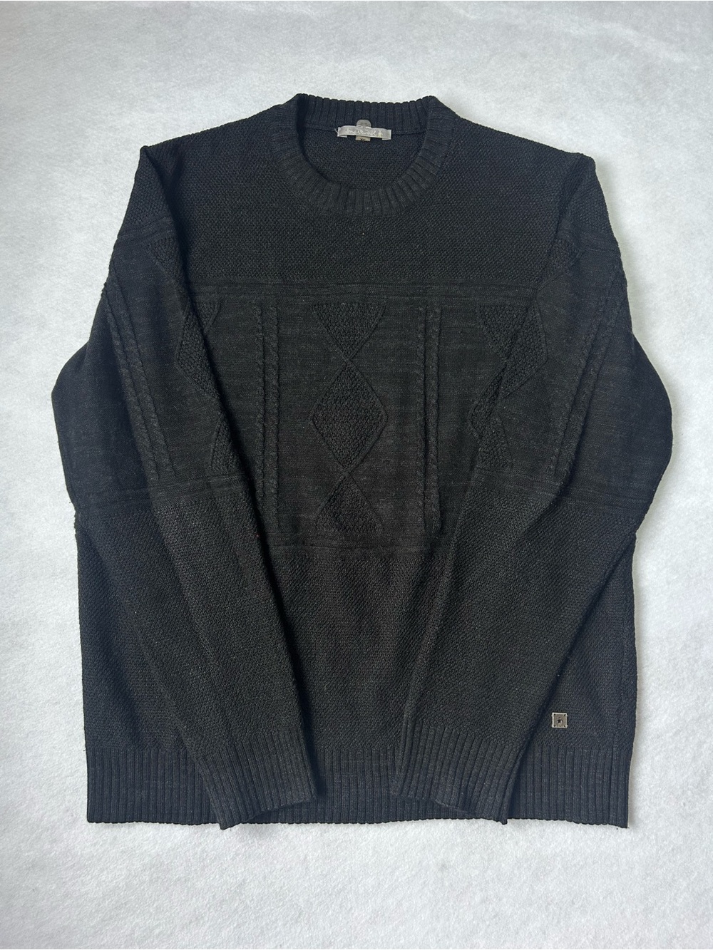 Vintage Smartwool Crewneck Knit Sweater Men's XL Black Merino Wool Blend